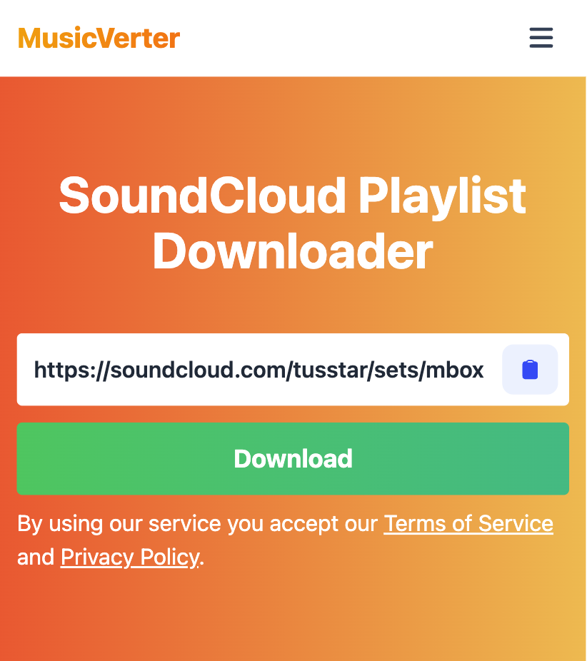 Paste copied Track URL